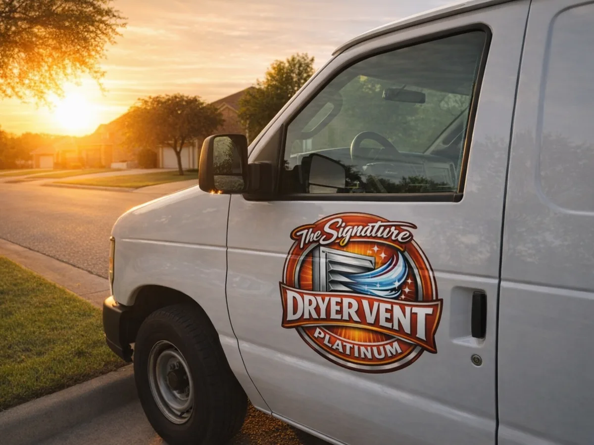 Service van arriving on a Houston, TX street — local same-day coverage